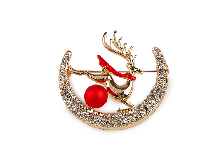 Brooch with rhinestones deer