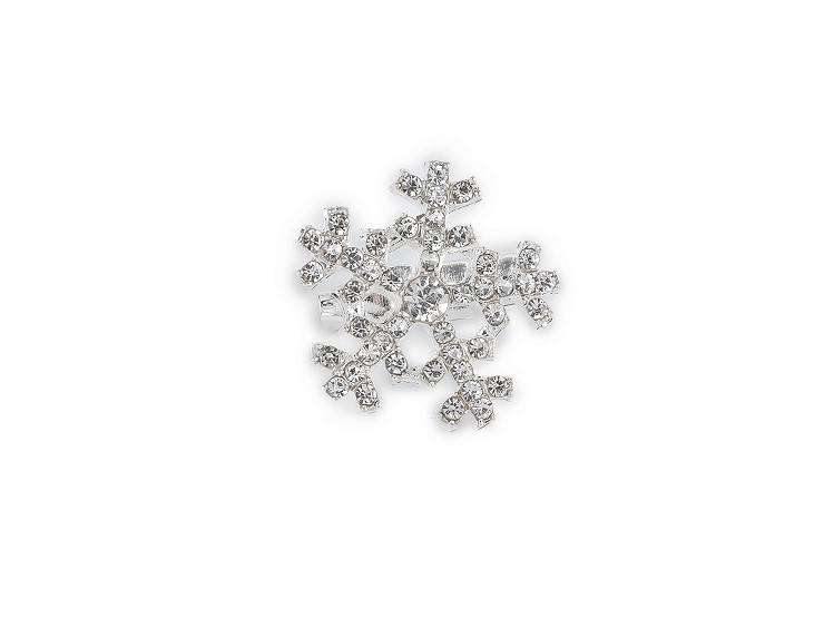 Snowflake brooch with rhinestones