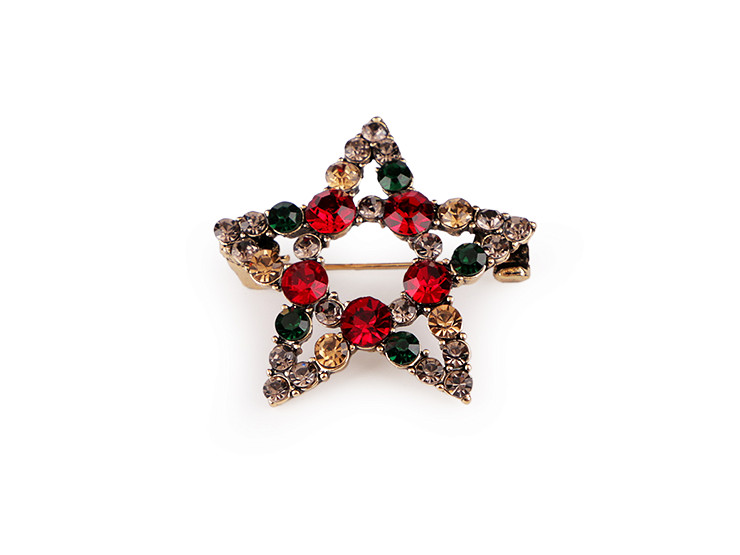Broche Femme Sapin De Noël Avec Cristaux Strass - Design Rond Et Scintillant - Ton Argenté - Cadeau De Noël Idéal