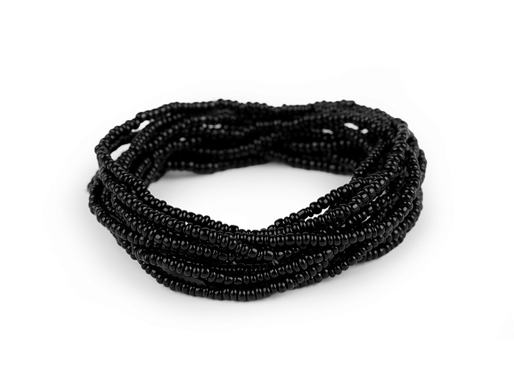 Elastic bracelets made of seed beads, set of 12 pcs