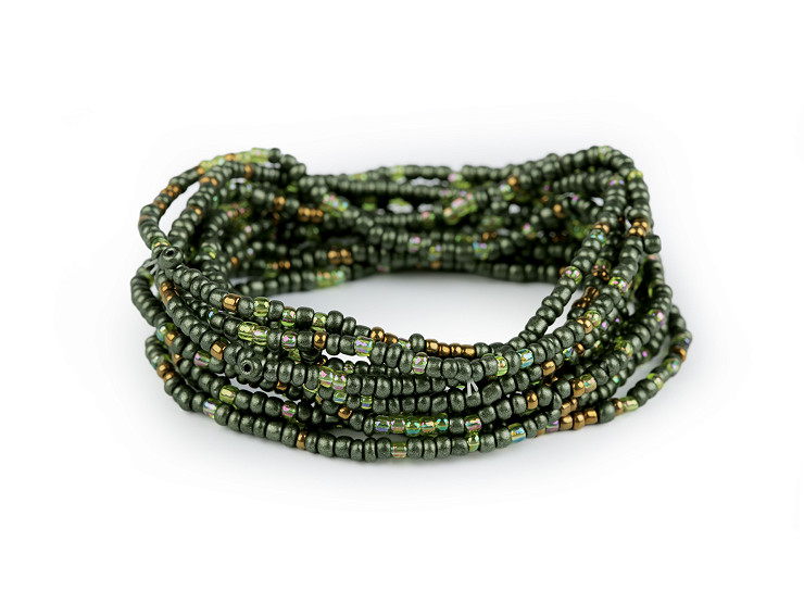 Elastic bracelets made of seed beads, set of 12 pcs