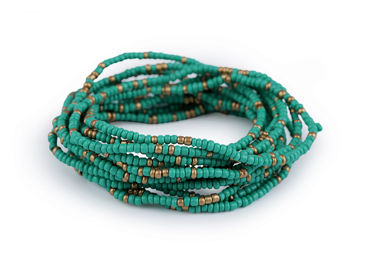 Elastic bracelets made of seed beads, set of 12 pcs