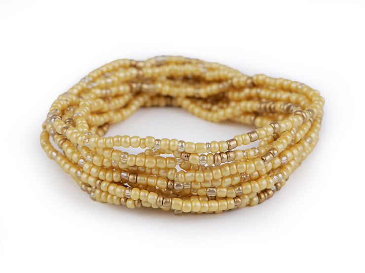 Elastic bracelets made of seed beads, set of 12 pcs