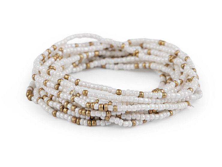 Elastic bracelets made of seed beads, set of 12 pcs