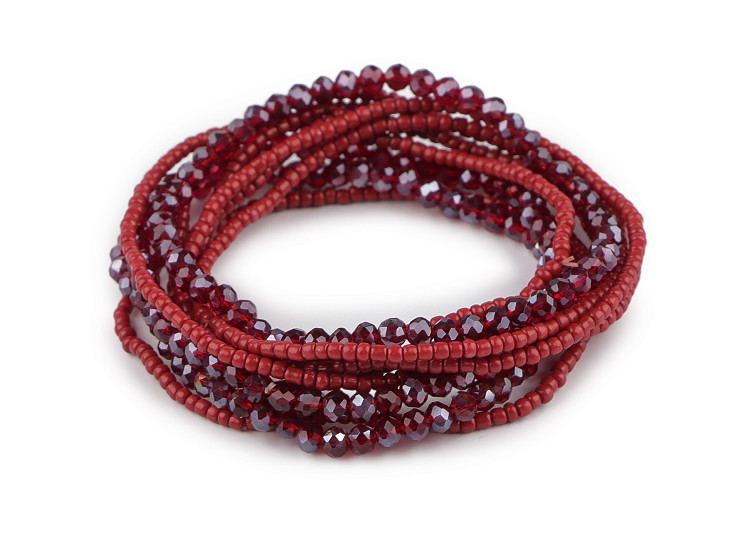 Braccialetti elastici in perline e perline tagliate, set da 10 pezzi