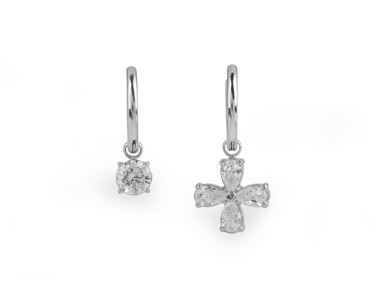 Ohrringe aus Edelstahl Ringe mit geschliffenen Steinchen