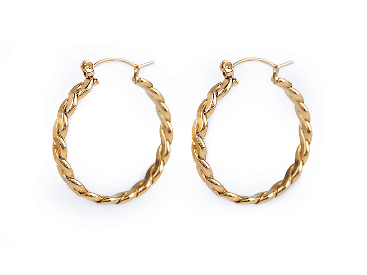 Stainless steel braided circle earrings