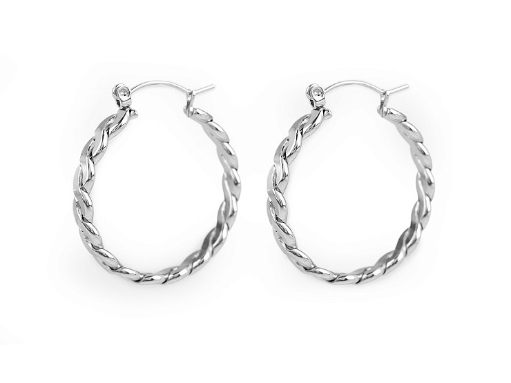 Stainless steel braided circle earrings