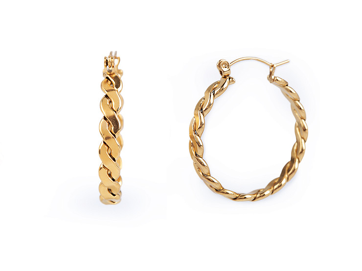 Stainless steel braided circle earrings