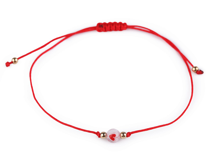 Náramek shamballa srdíčko