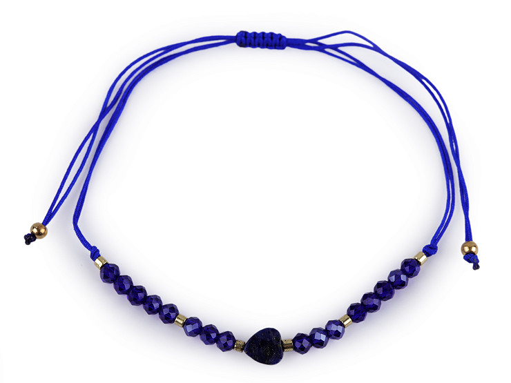 Náramok shamballa srdce a brúsené korálky s AB efektom