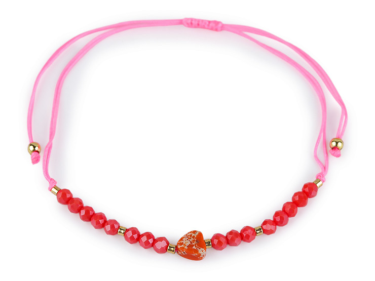 Shamballa bracelet with heart and cut beads with AB effect