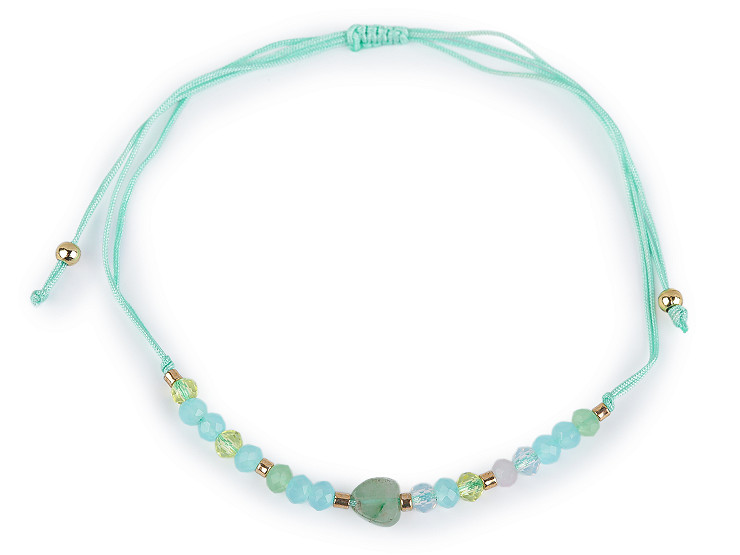 Shamballa bracelet with heart and cut beads with AB effect