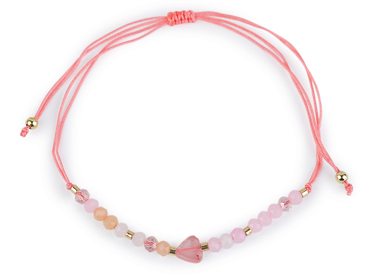 Shamballa bracelet with heart and cut beads with AB effect