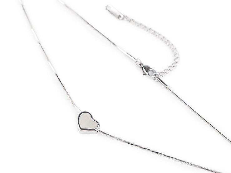 Collier Cœur en acier inoxydable avec nacre