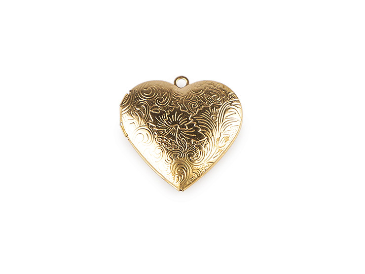 Medalion decorat inimă Ø29 mm, inox