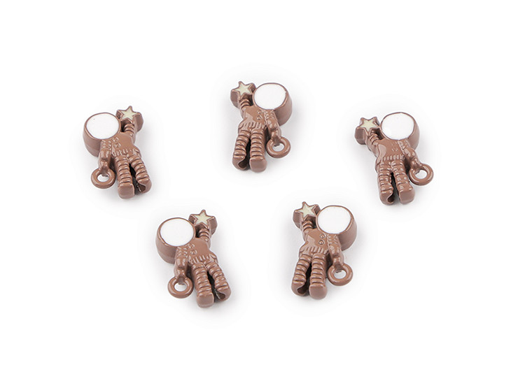 Kovový přívěsek / korálek kosmonaut 9x13 mm