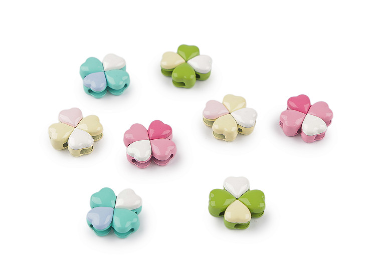 Fém gyöngy / medál négylevelű lóhere Ø15 mm