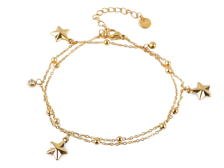 Náramek z nerezové oceli dvojitý, hvězdička