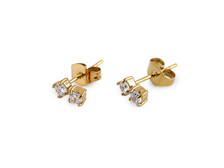 Náušnice z nerezové oceli s broušenými kamínky