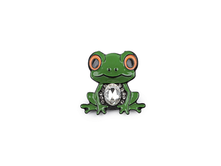 Bross csiszolt kövekkel, béka, pingvin kitűző