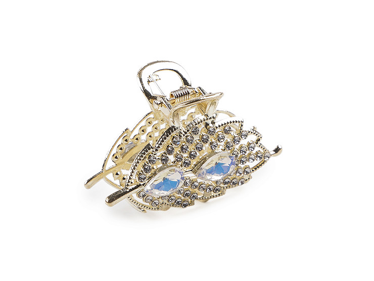 Kovový skřipec do vlasů s broušenými kamínky