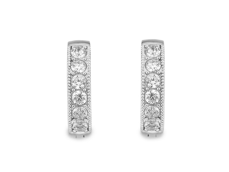 Náušnice z nerezové oceli kroužky s broušenými kamínky