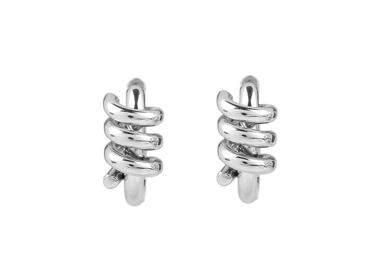 Náušnice z nerezové oceli kroužky se spirálou