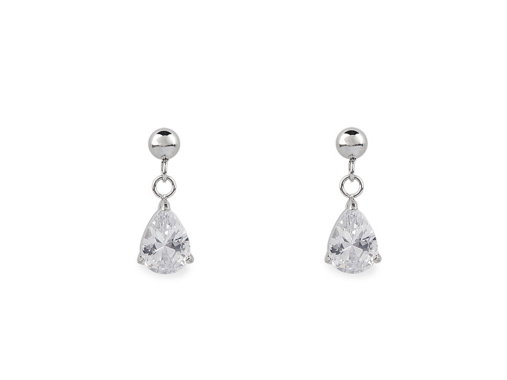 Náušnice z nerezové oceli s broušeným kamínkem