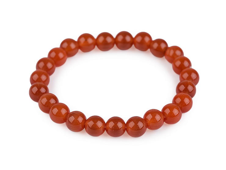 Náramek z minerálních, syntetických a skleněných korálků