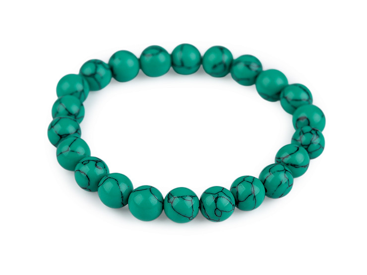 Náramek z minerálních, syntetických a skleněných korálků