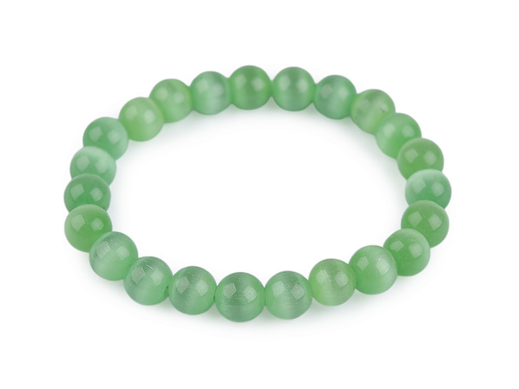 Náramek z minerálních, syntetických a skleněných korálků