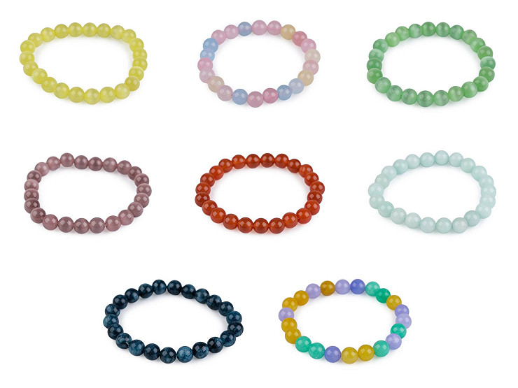 Armband aus Mineral-, Kunst- und Glasperlen