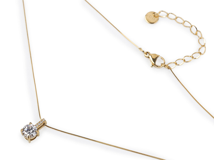 Nemesacél nyaklánc csiszolt kővel