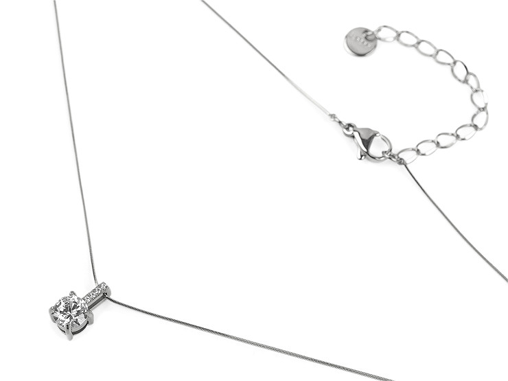 Nemesacél nyaklánc csiszolt kővel