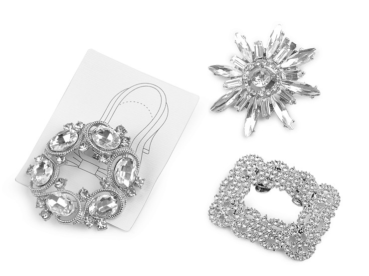 Klip / brošňa / ozdoba na topánky s brúsenými kamienkami