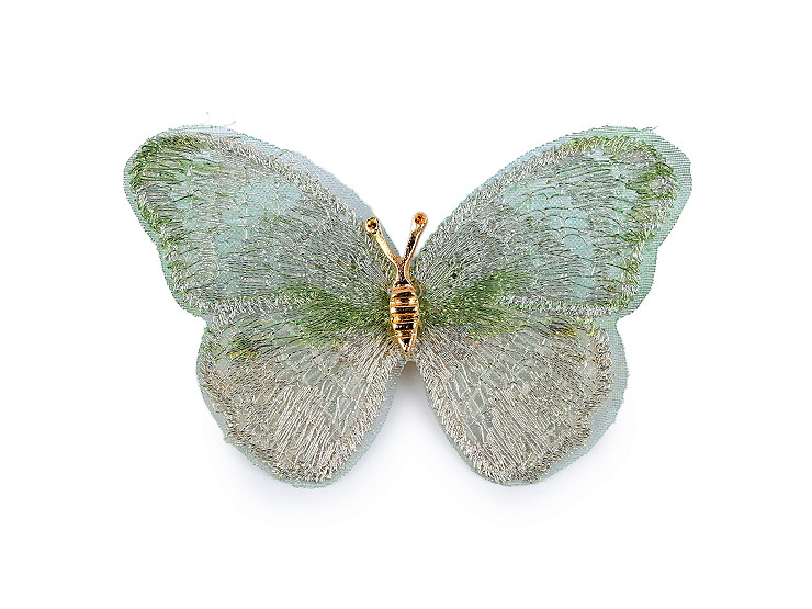 Brošňa motýľ textilný