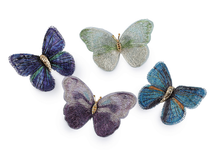 Brošňa motýľ textilný