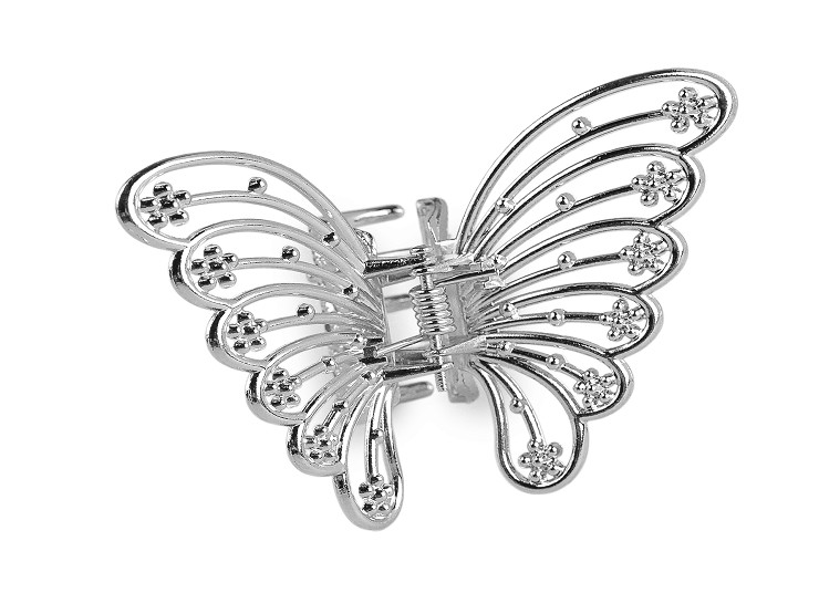 Skřipec do vlasů kovový motýl