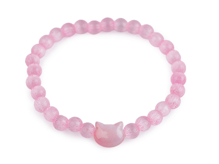 Üveggyöngy karkötő rugalmas macska, pillangó, csillag