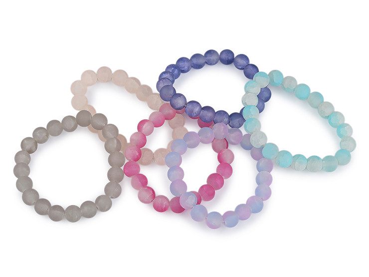 Rugalmas karkötő öveggyöngyökből jéges hatású