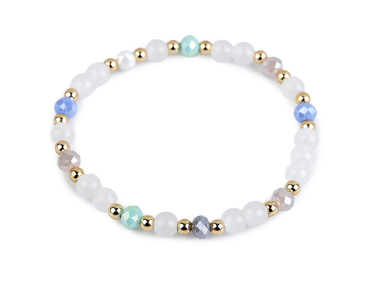 Náramek pružný ze skleněných korálků