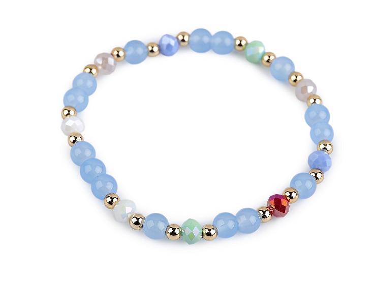 Náramek pružný ze skleněných korálků