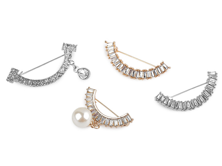 Brož s broušenými kamínky do výstřihu