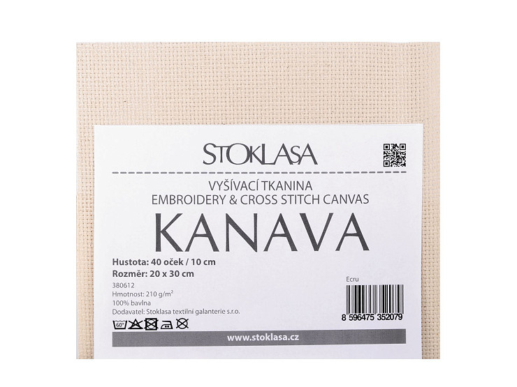 Kreuzstich Stoff Kanava 20x30 cm 40 Maschen