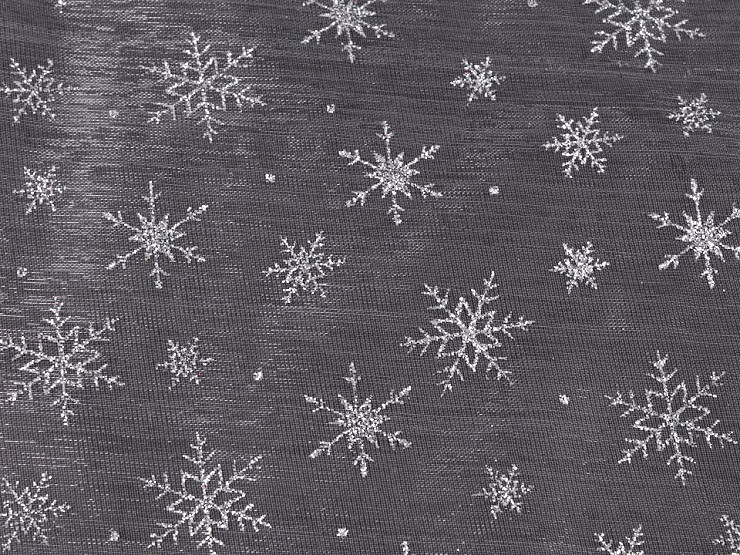 Organza with Glitter Snowflakes