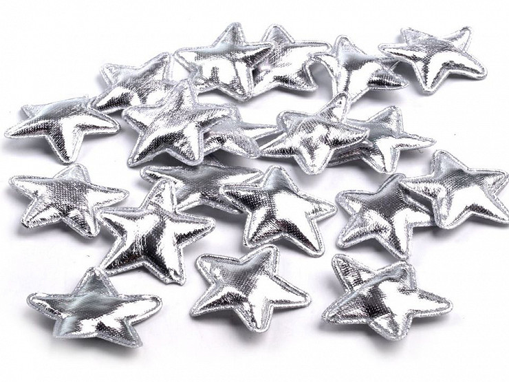Cloth Star Applique / Metallic Padded Star Decoration Ø30 mm
