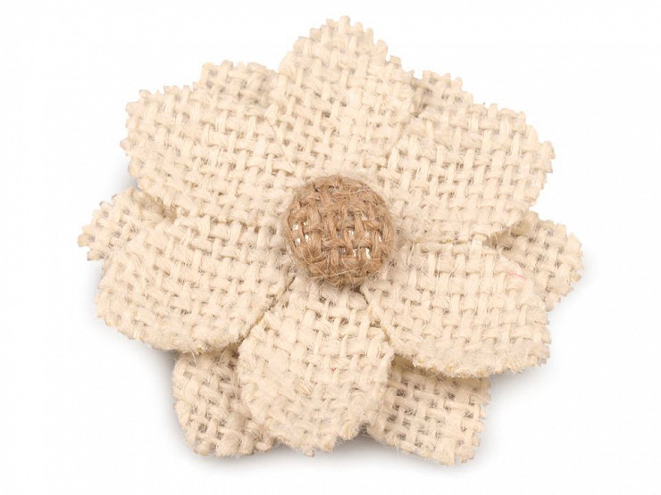 Textilná aplikácia / nášivka jutový kvet