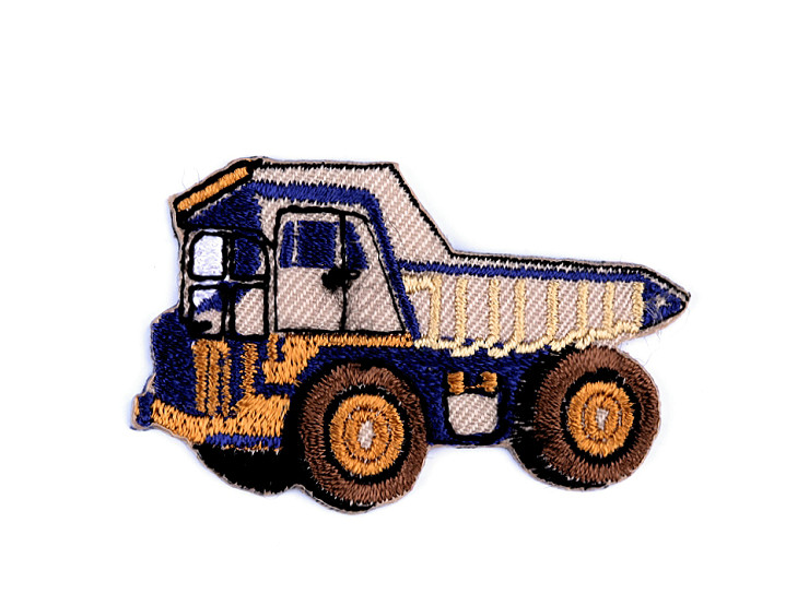 Toppa termoadesiva, motivo: camion, trattore, scavatore, treno, macchina mescolatrice