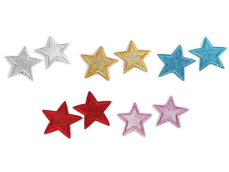 Toppa termoadesiva, motivo: stella, con glitter